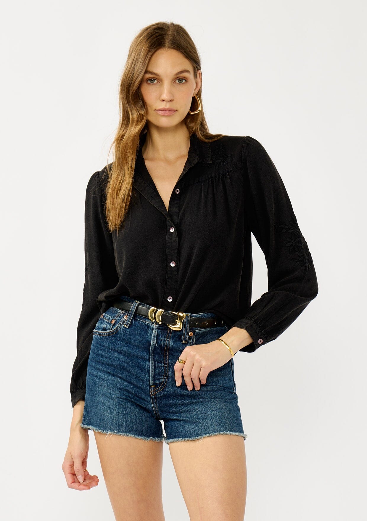 Wisteria Embroidered Shirt