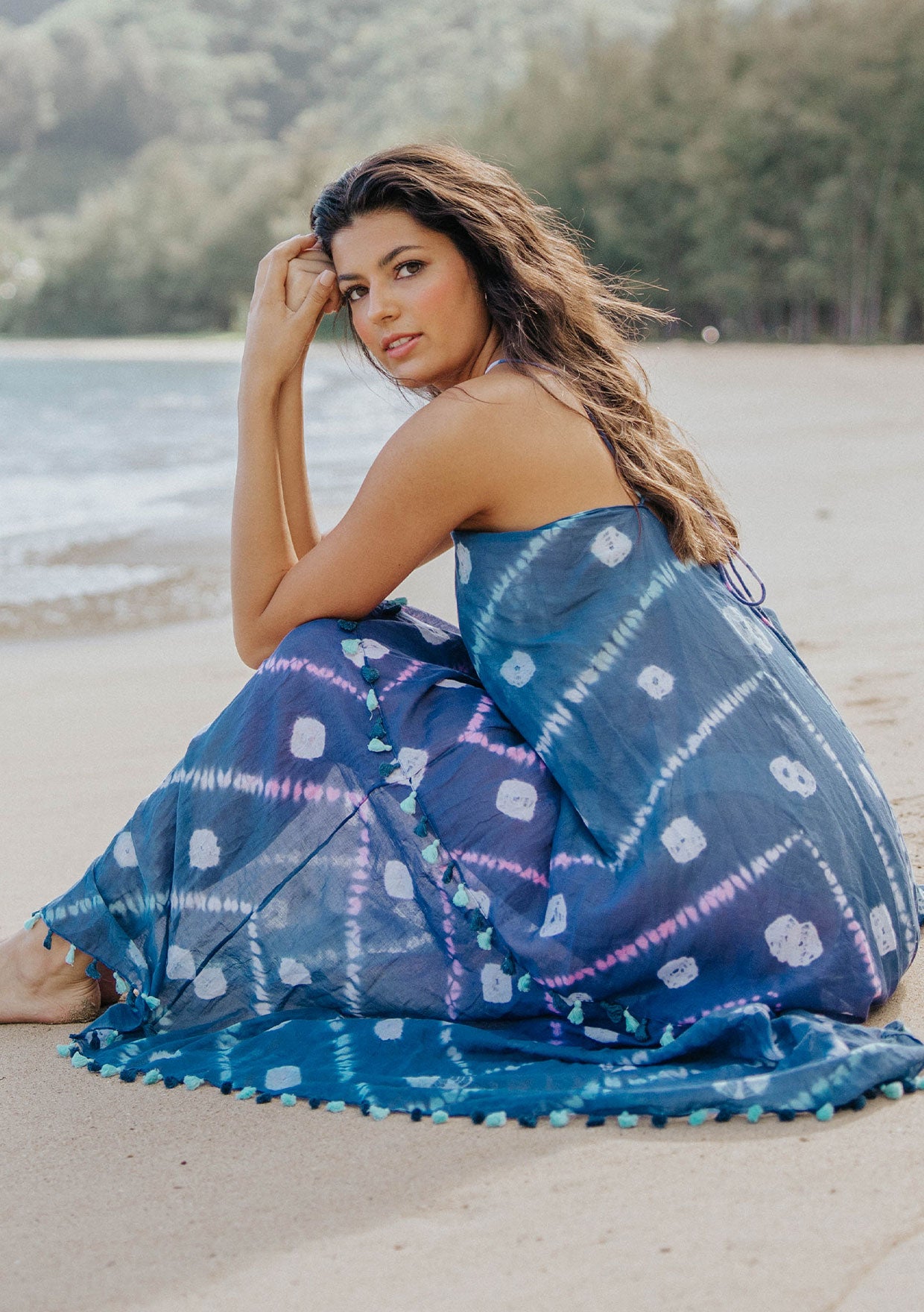 Tahiti Tie-Dye Halter Dress