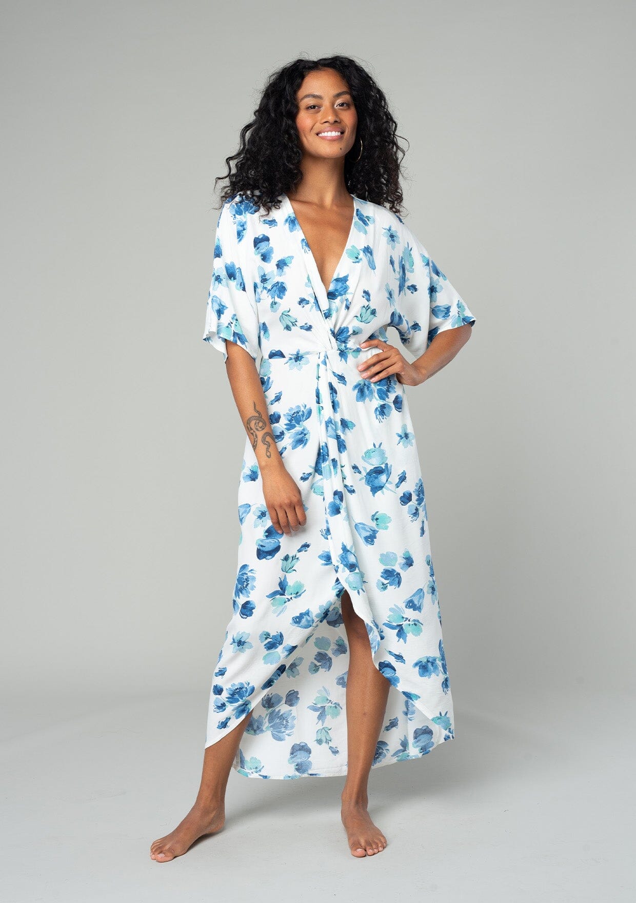 Cabana Knot Front Maxi Dress