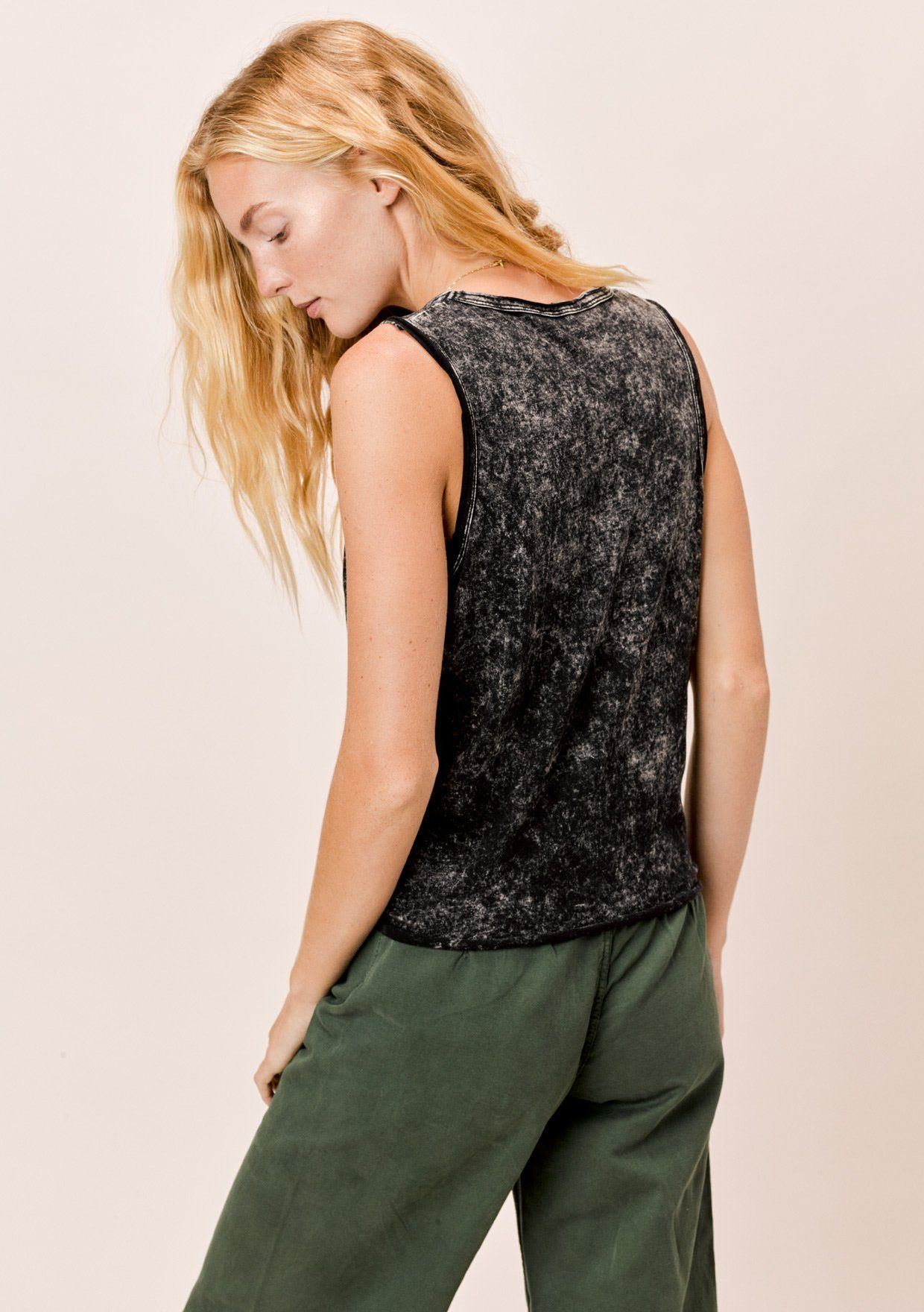 Ceara Snow Wash Tie Front Top