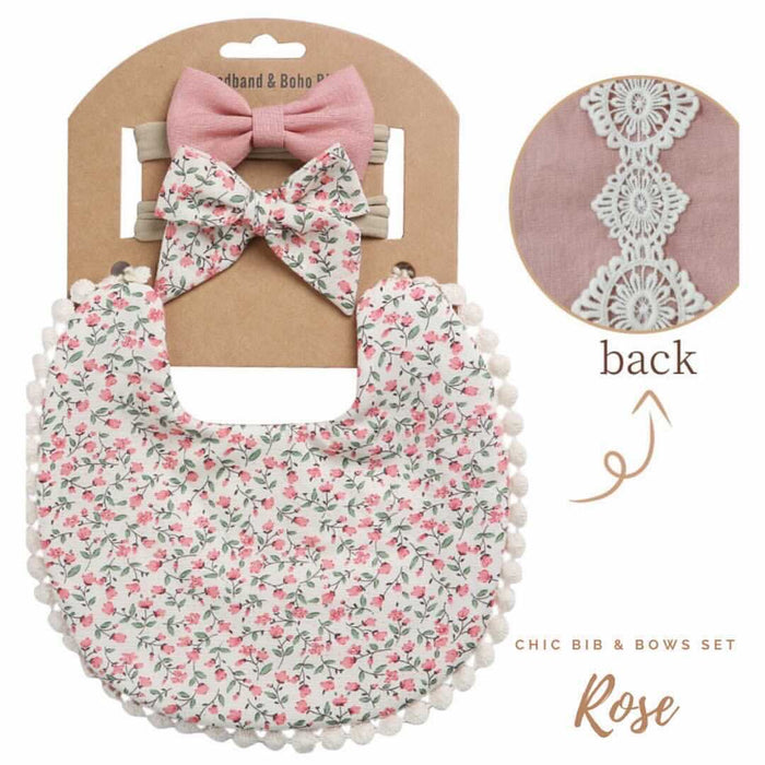 Blooming Wisdom Chic Bib & Bow Set