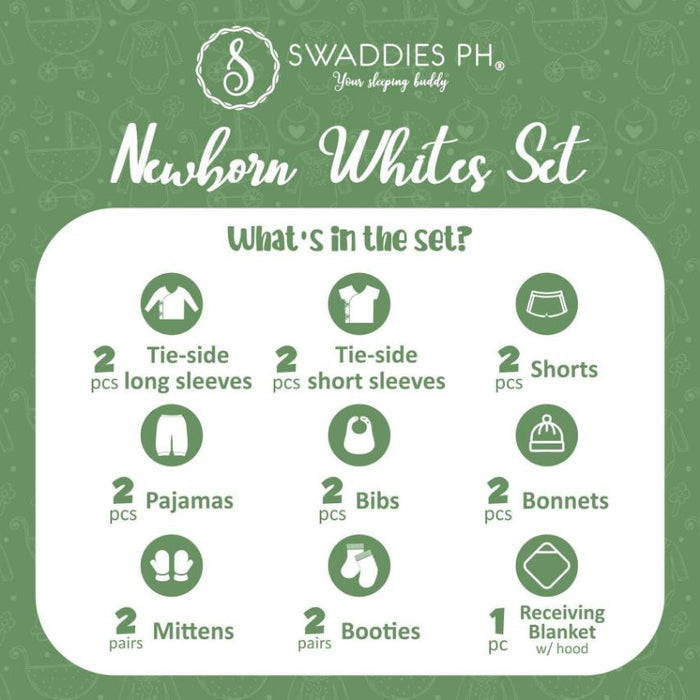 Swaddies Newborn Whites Set