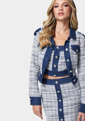 Tweed & Denim Combo Tailored Jacket