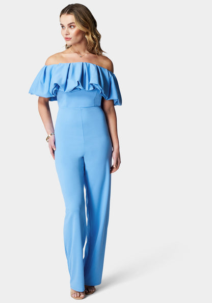 Off Shoulder Ruffle Jumpsuit