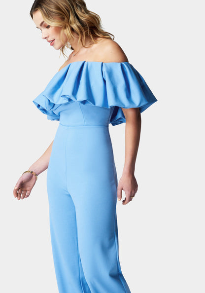 Off Shoulder Ruffle Jumpsuit