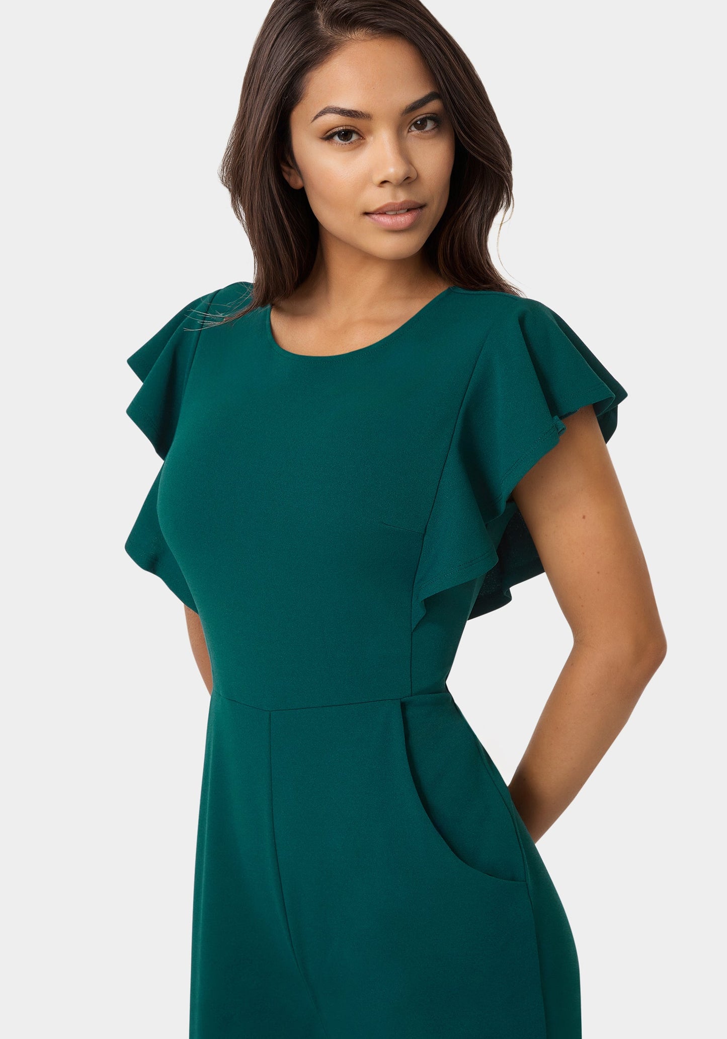 Flutter Sleeve Core Jumpsuit