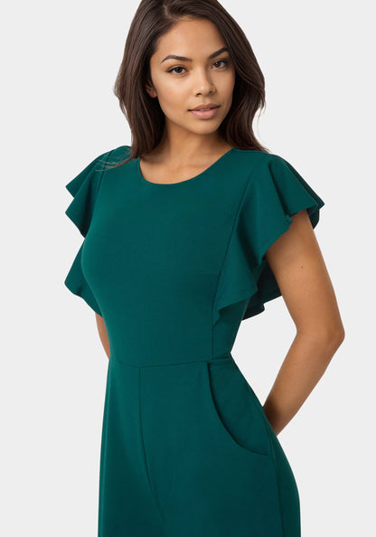 Flutter Sleeve Core Jumpsuit