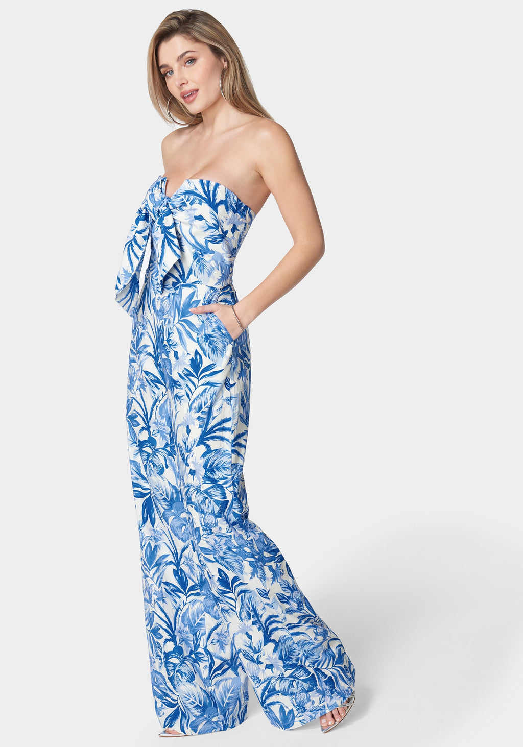 Linen Tie Front Ultra Wide Leg Jumpsuit