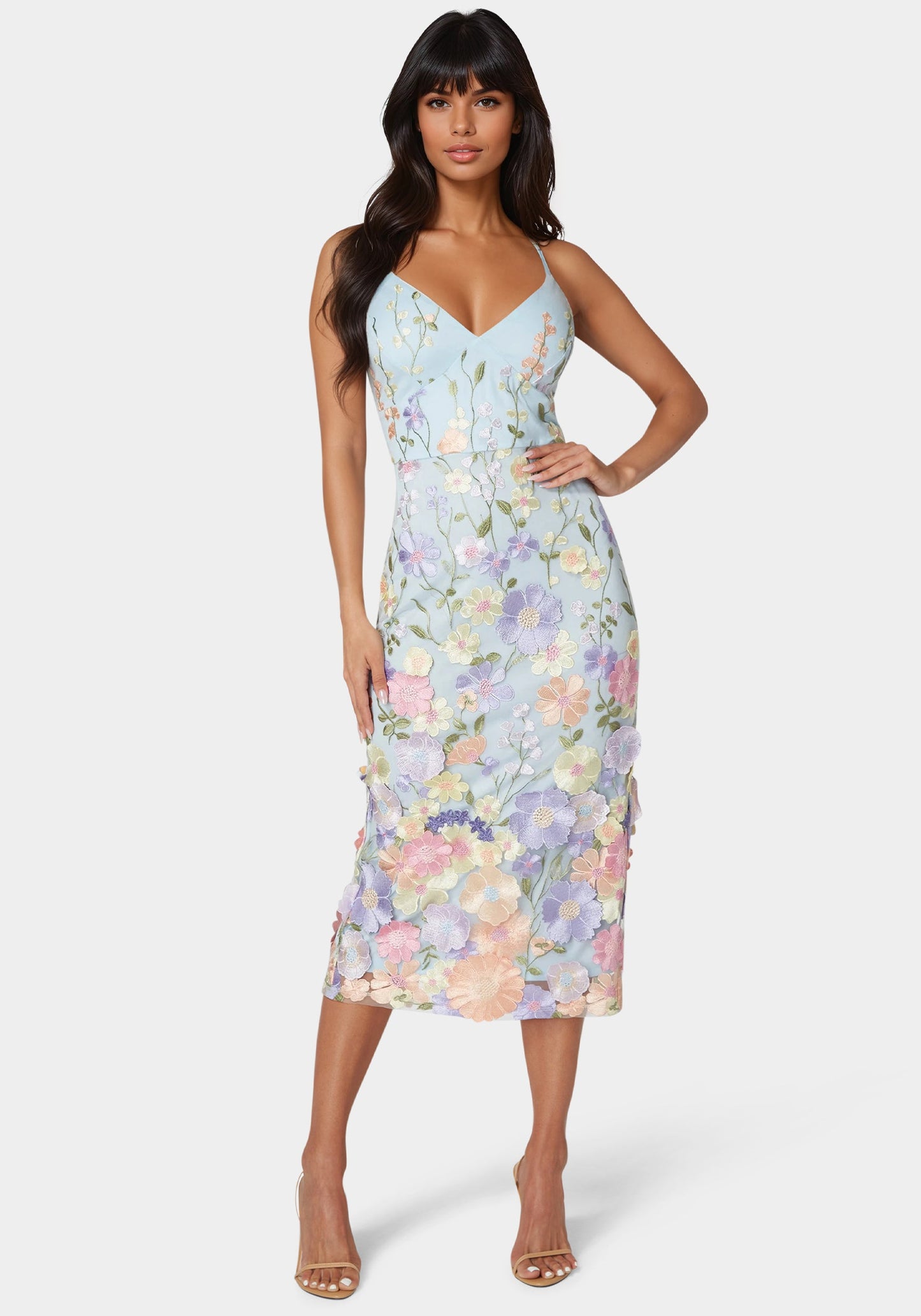 Floral Embroidered Midi Dress