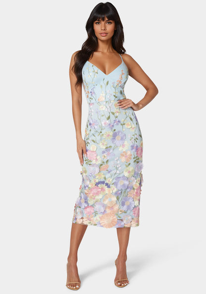 Floral Embroidered Midi Dress