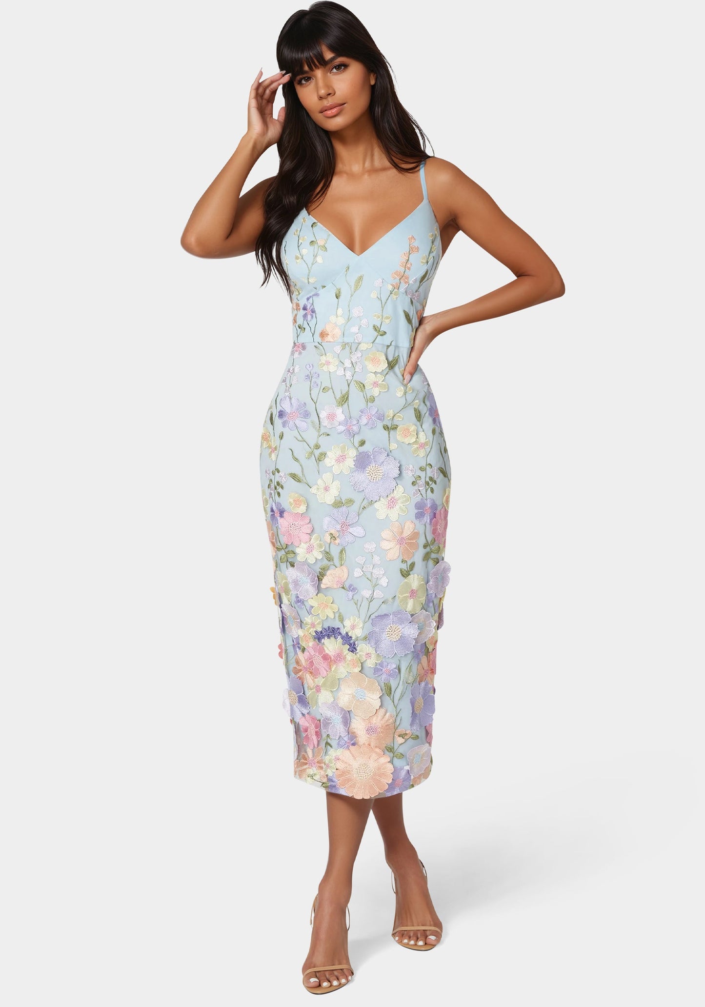 Floral Embroidered Midi Dress