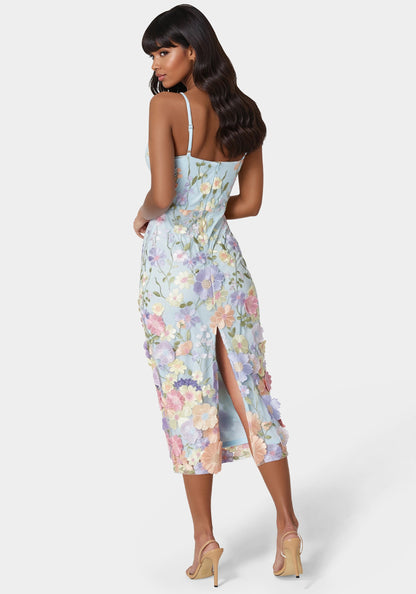 Floral Embroidered Midi Dress