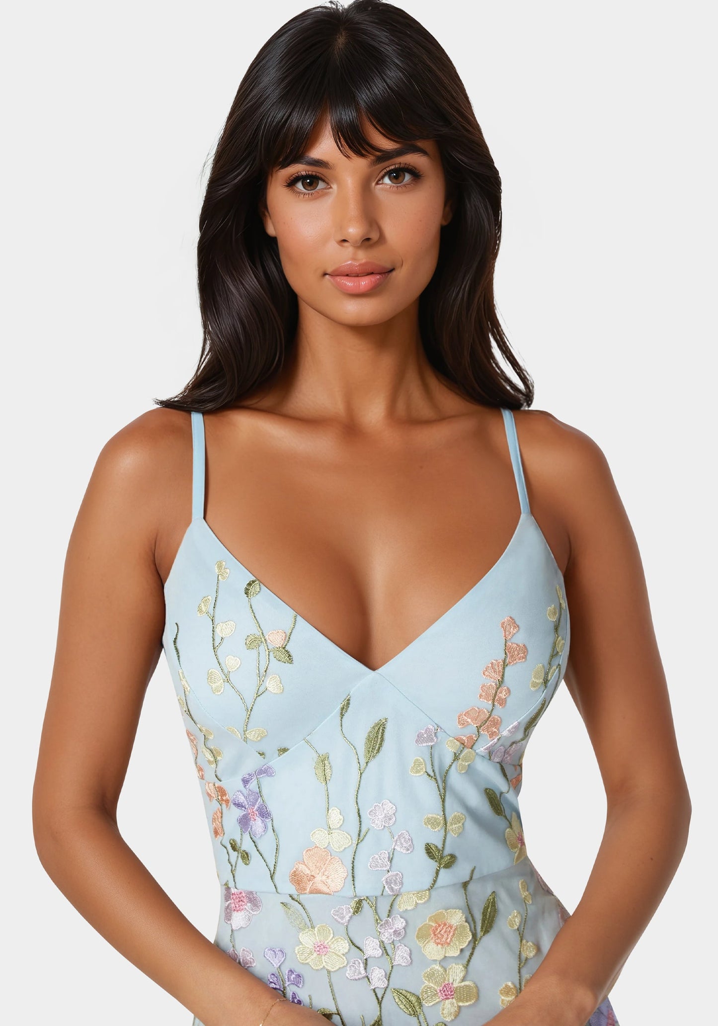 Floral Embroidered Midi Dress