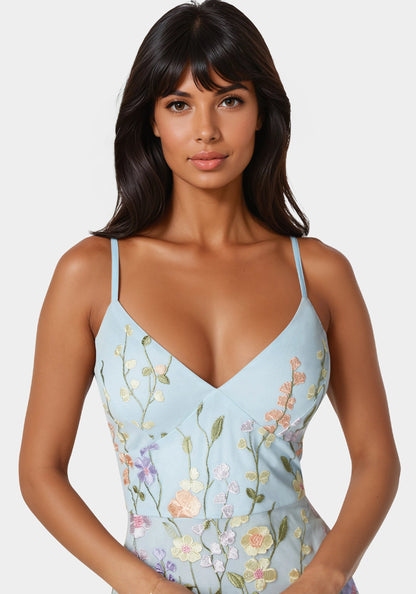 Floral Embroidered Midi Dress