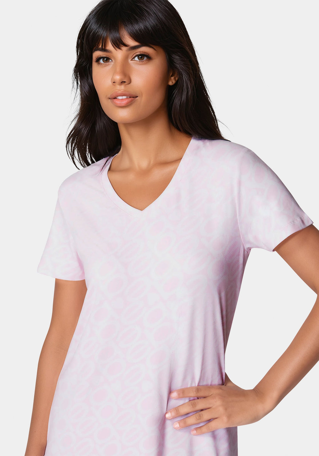 V-Neck Printed Logo Dormshirts