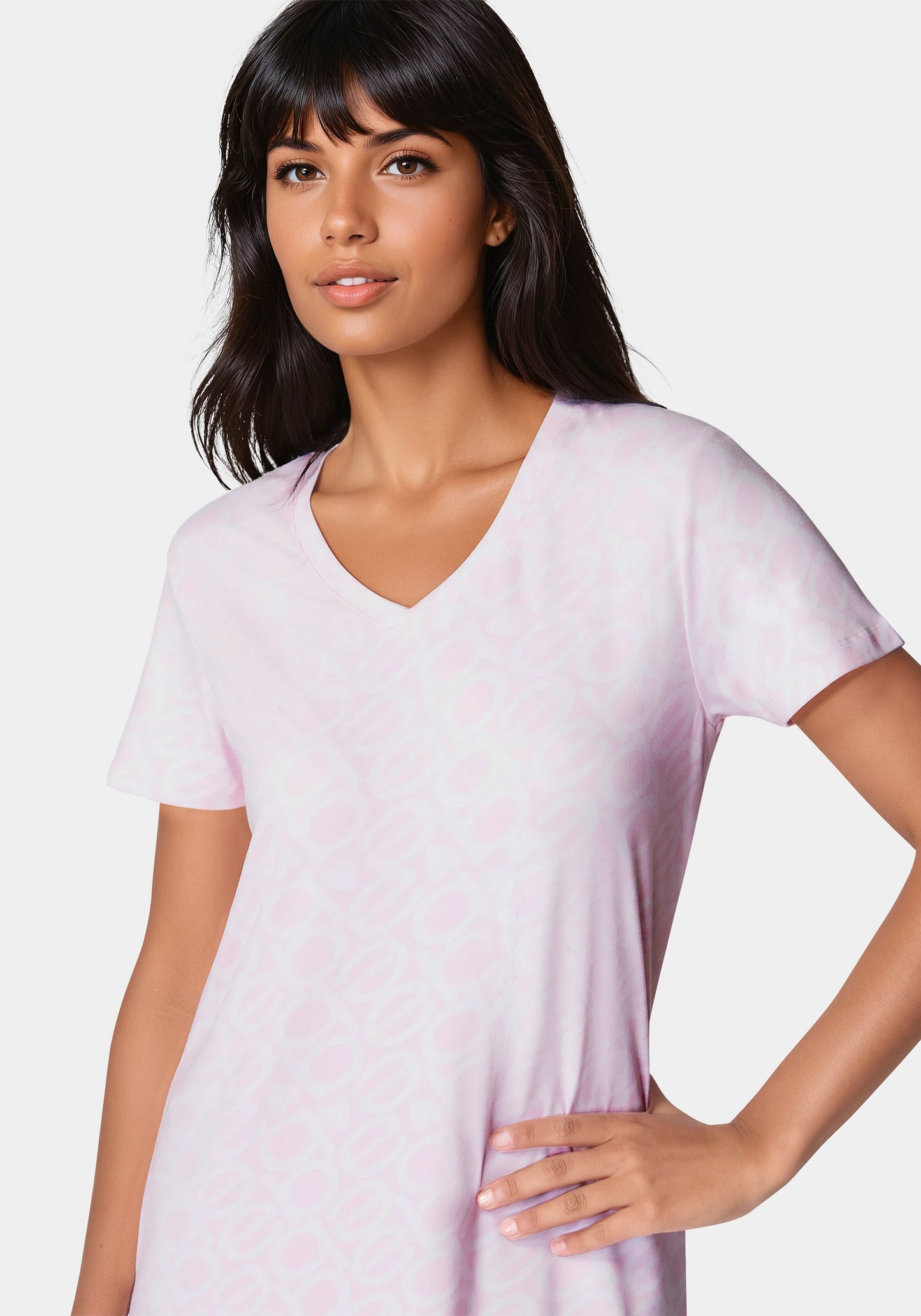 V-Neck Printed Logo Dormshirts
