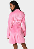 Velour Robe With Rhinestone