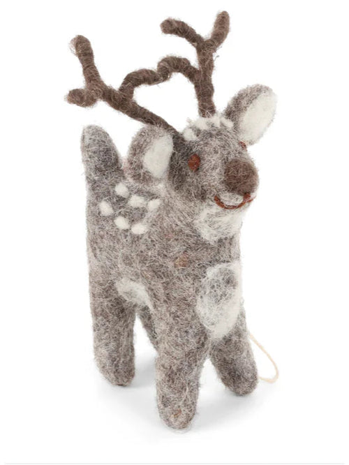 Gry & Sif Small Cute Grey Deer Ornament
