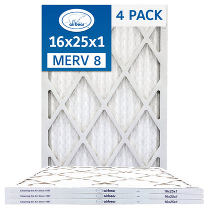 16x25x1 air filter merv 8 4 pack
