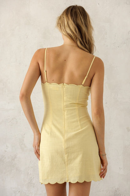 Paula Sleeveless Mini Dress Yellow