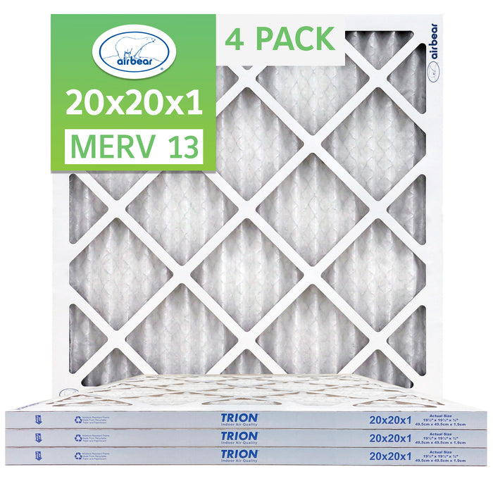 20x20x1 Air Bear Air Filter 4 Pack MERV 13