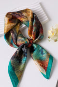 Lorraine Scenic Print Square Signature Scarf Green Yellow