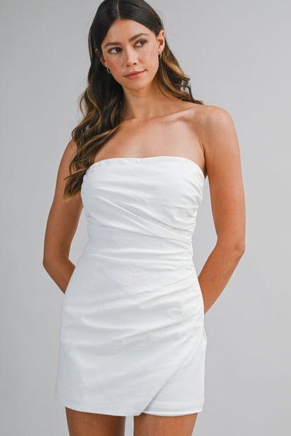Reign Sleeveless Asymmetrical Romper White