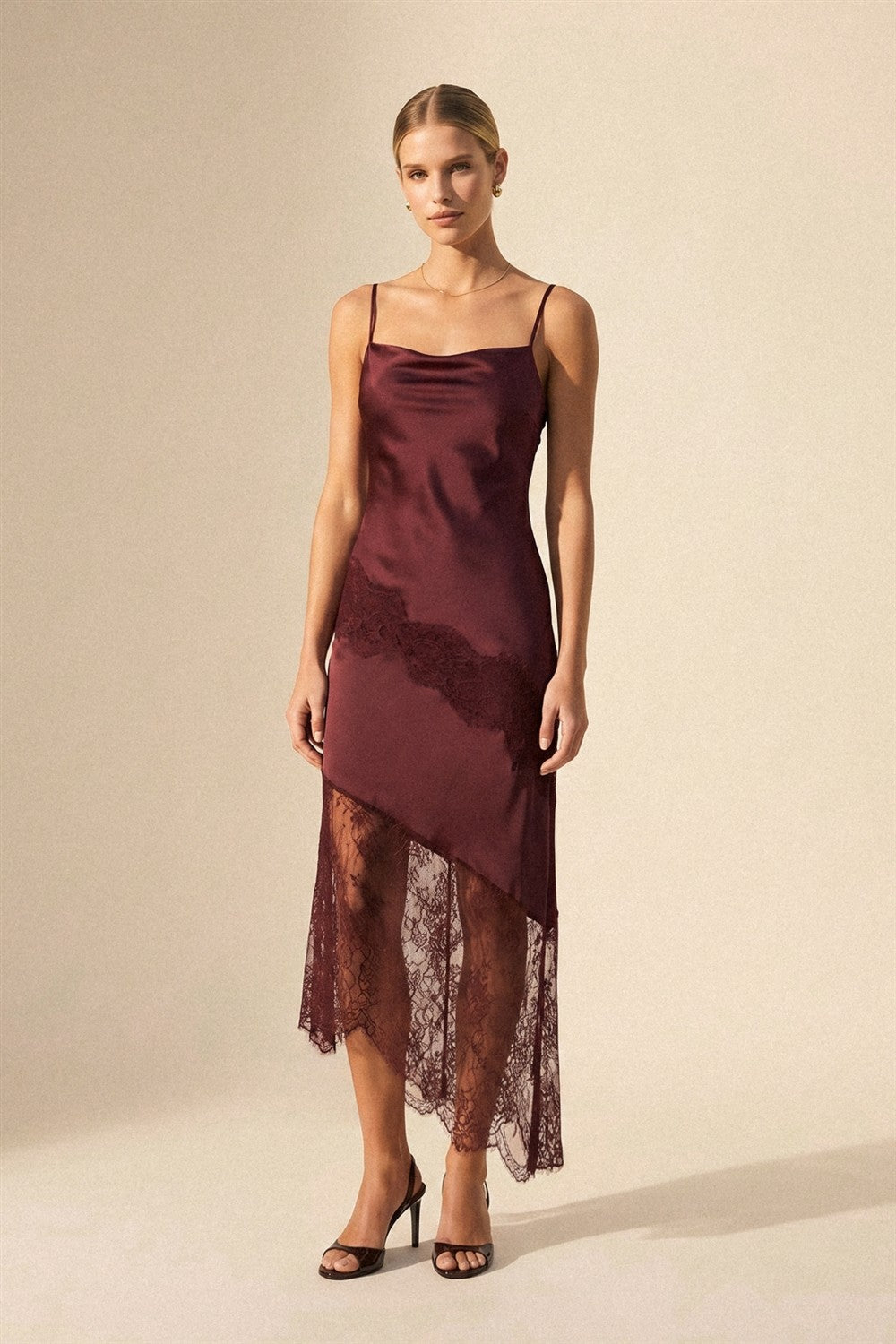 Waitlist 8/16 • Padma Sleeveless Ethereal Lace Midi Dress Burgundy