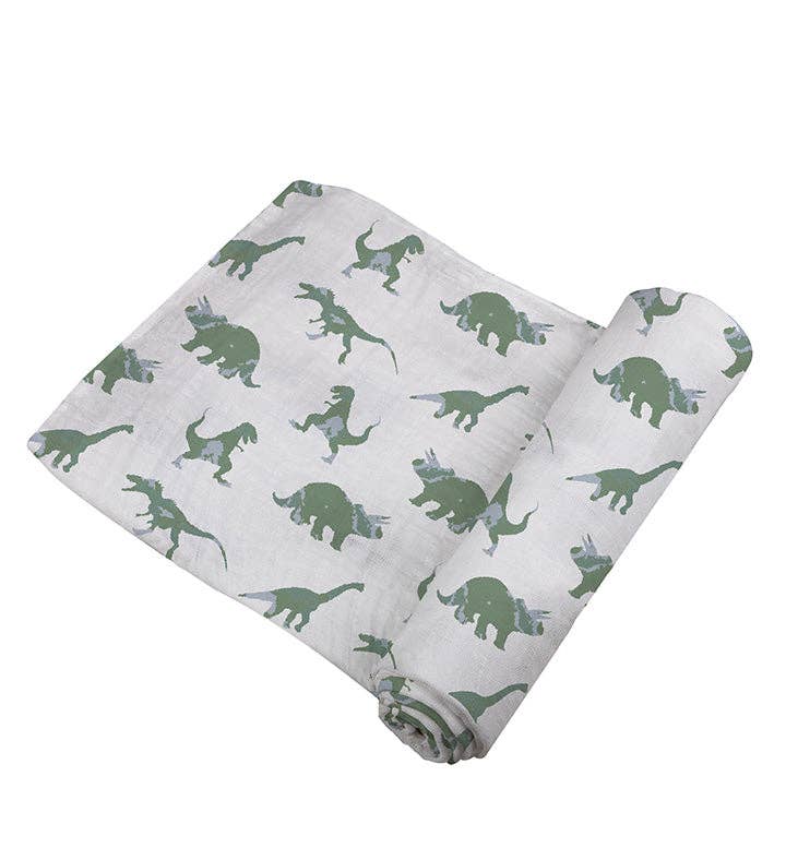 BABY - Granite Green Dinosaurs Cotton Swaddle