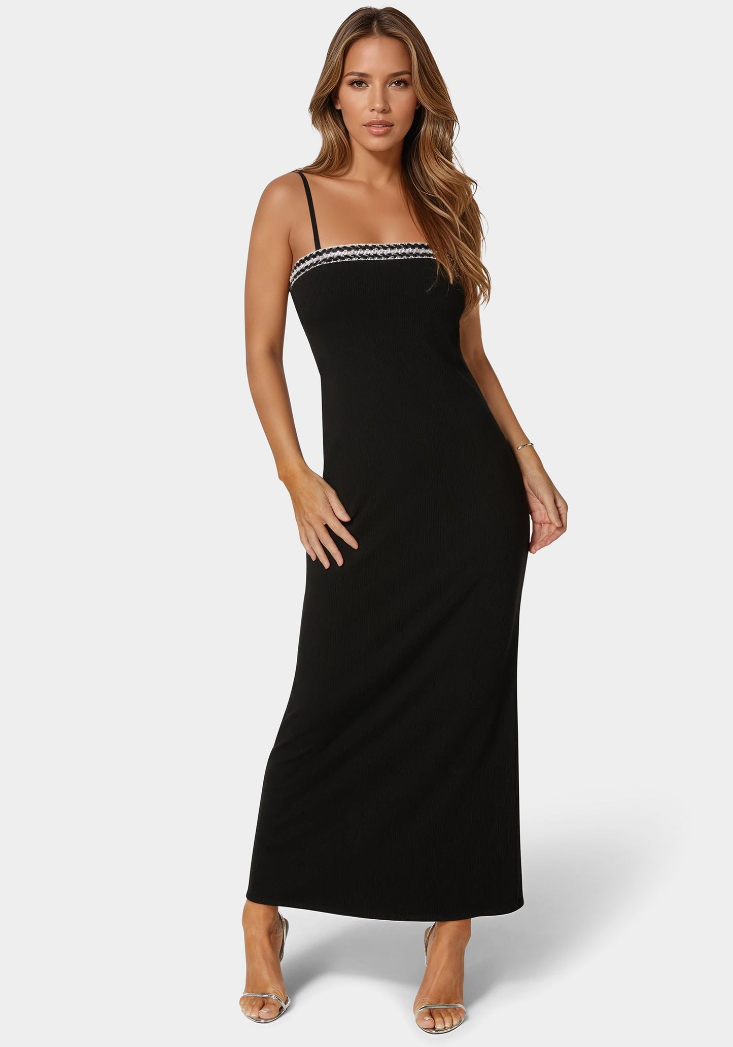 Diamond Trim Rib Maxi Dress