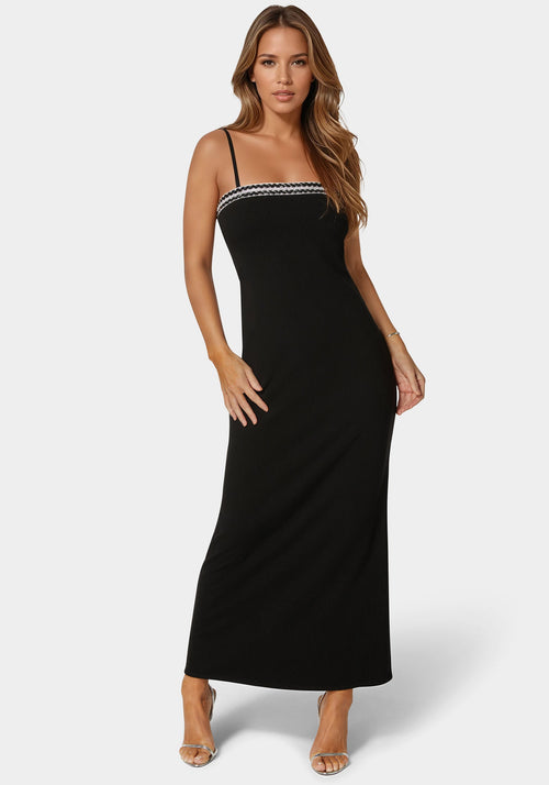 Diamond Trim Rib Maxi Dress