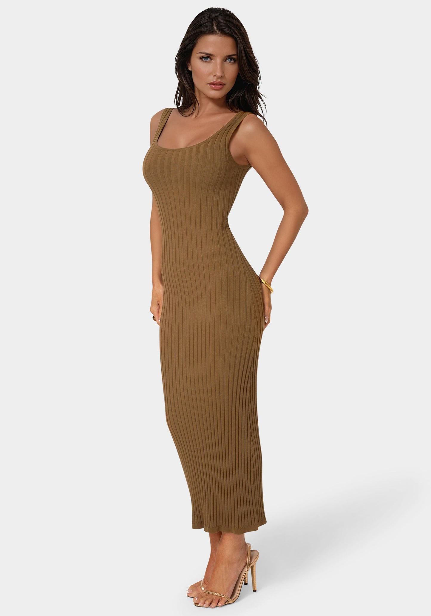 Crochet U-Neck Maxi Dress