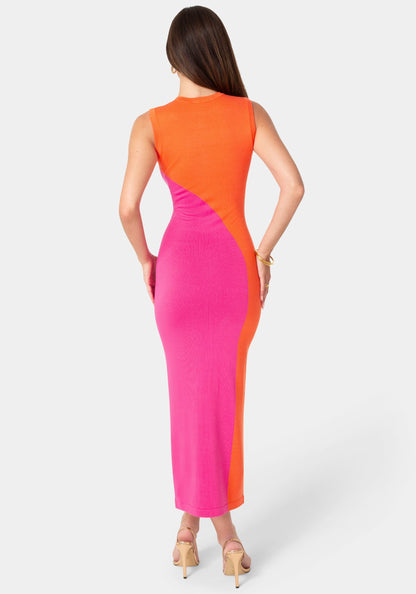 Colorblock Sleeveless Maxi Dress