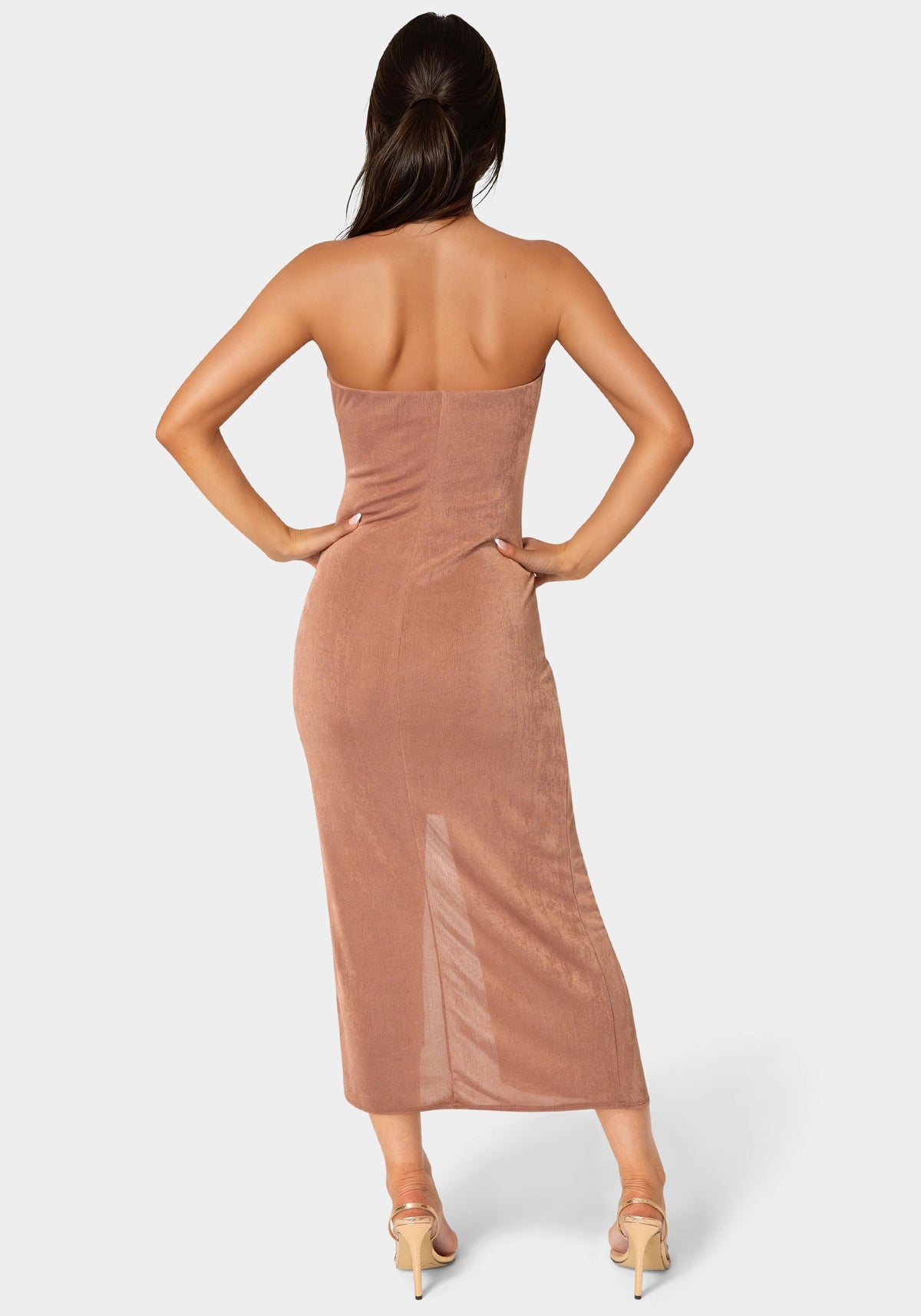 Strapless Twist Waist Maxi Dress