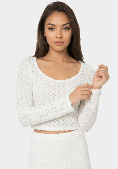 2-Piece Crochet Top Tiered Skirt Set