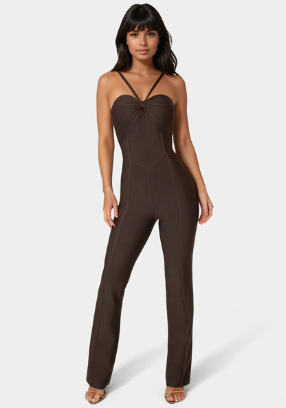 Bandage Mini Flare Leg Jumpsuit