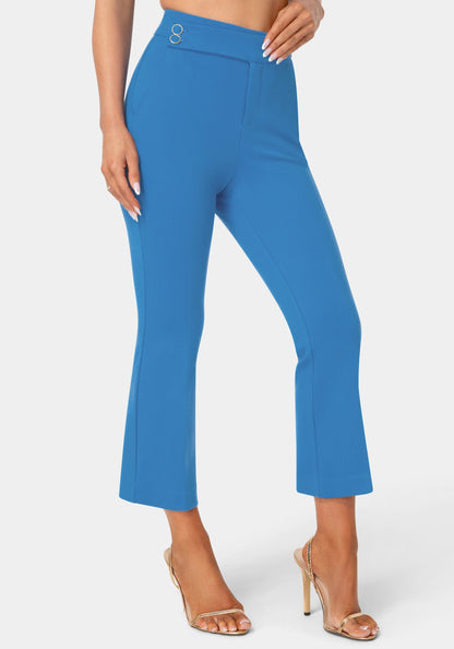 Natural Waist Cropped Flare Leg Pant