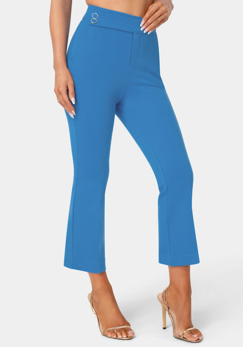 Natural Waist Cropped Flare Leg Pant