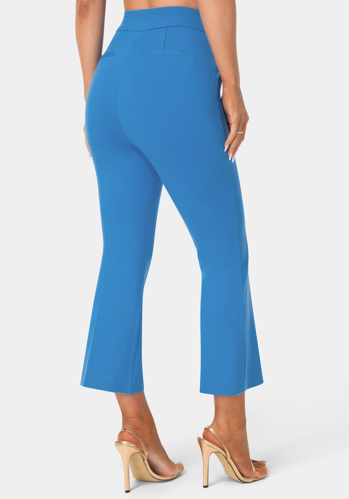 Natural Waist Cropped Flare Leg Pant