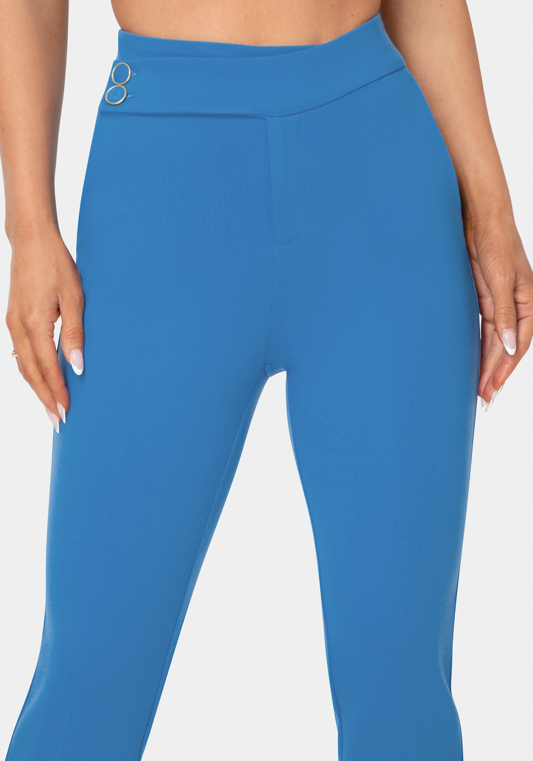 Natural Waist Cropped Flare Leg Pant