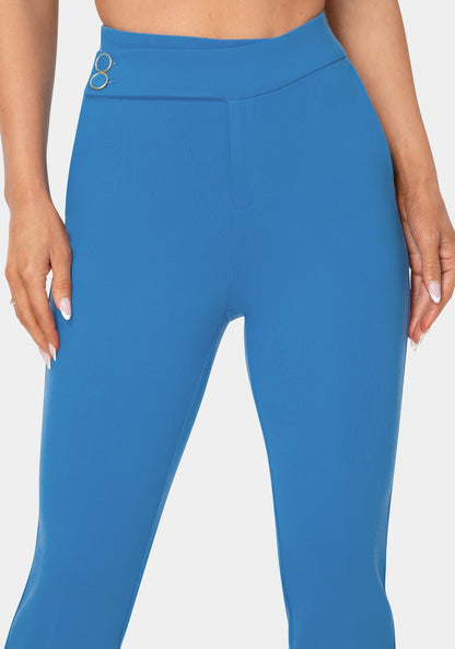 Natural Waist Cropped Flare Leg Pant
