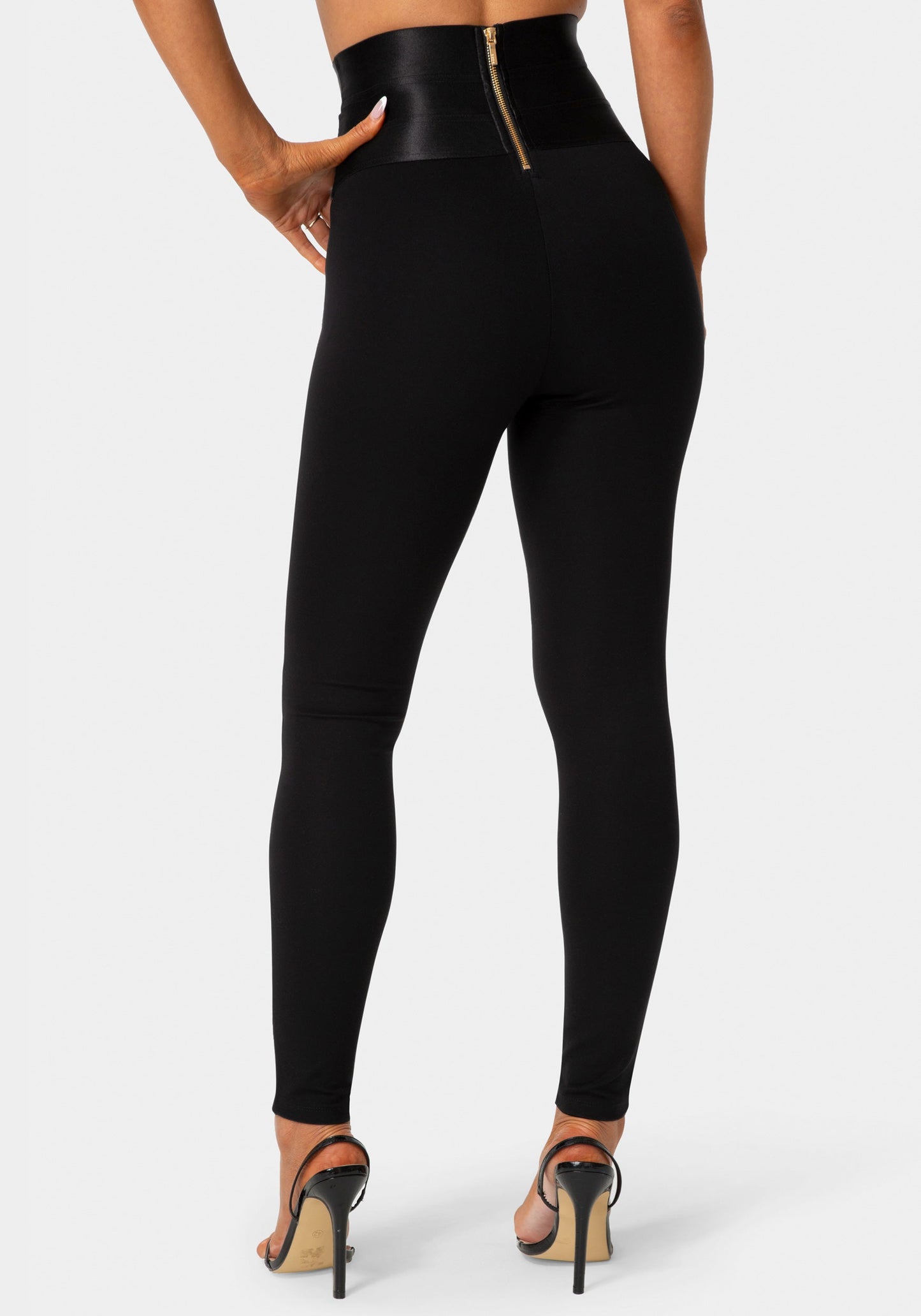 Satiny High Waist Gold Chain Legging