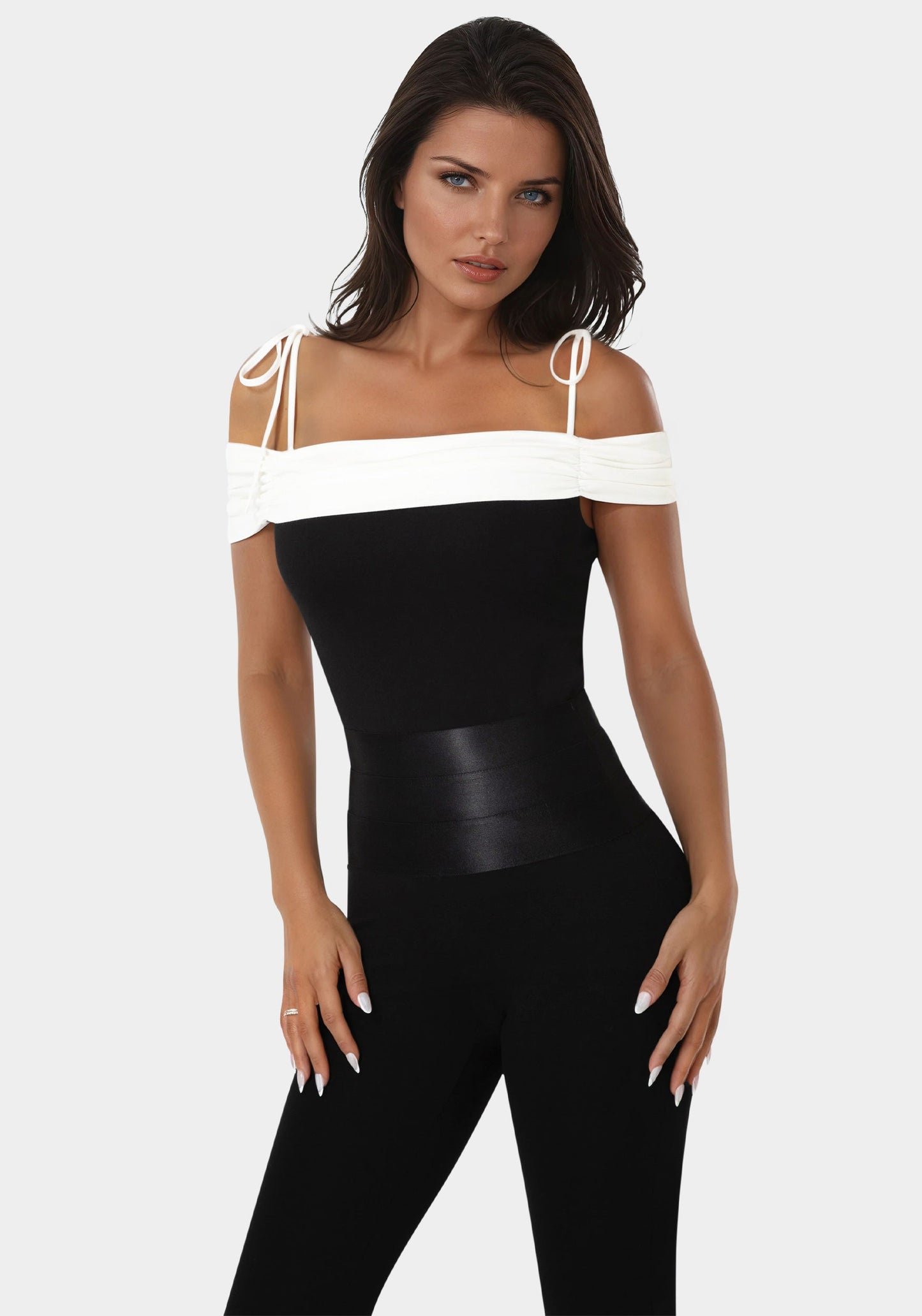 Off Shoulder Bow Tie Top