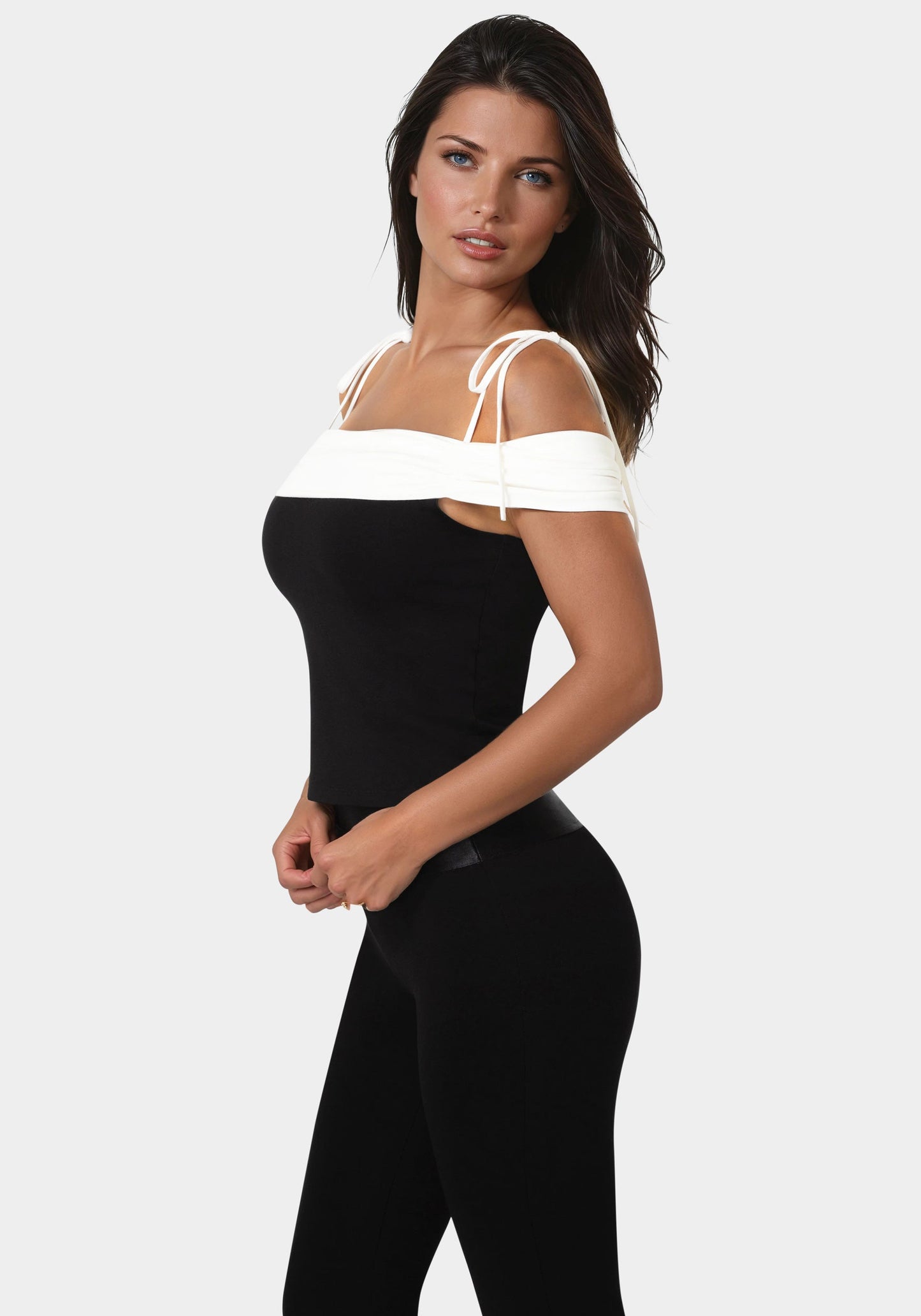 Off Shoulder Bow Tie Top