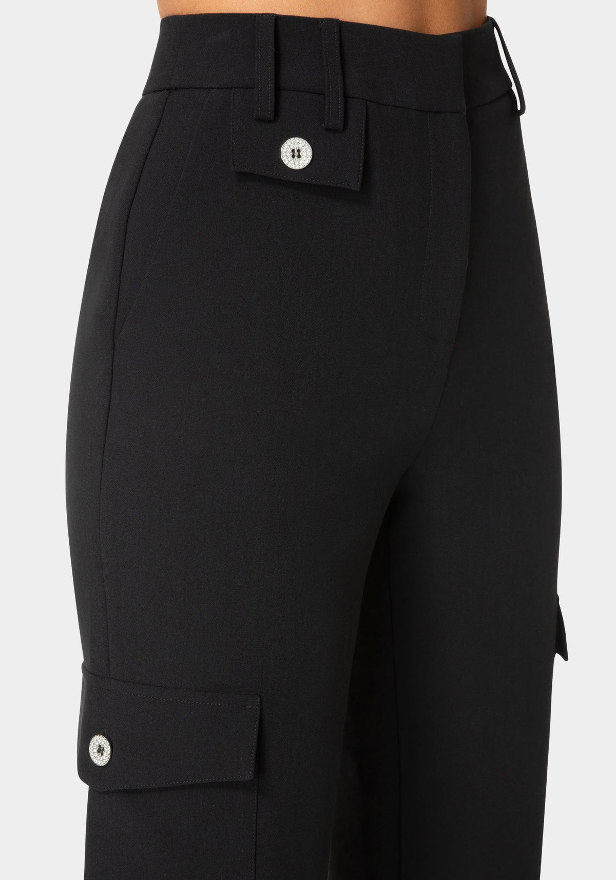 High Waist Tie Detail Cargo Jogger