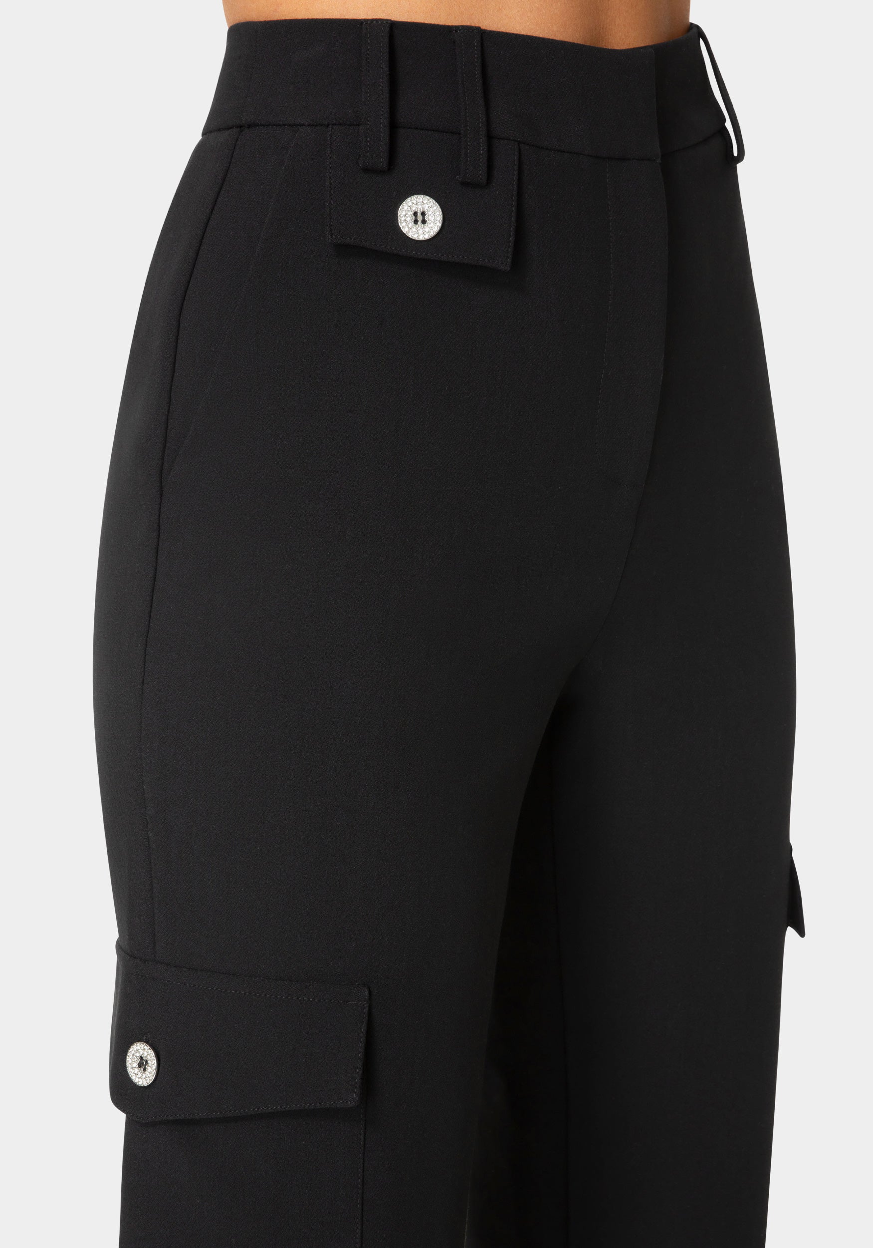 High Waist Tie Detail Cargo Jogger