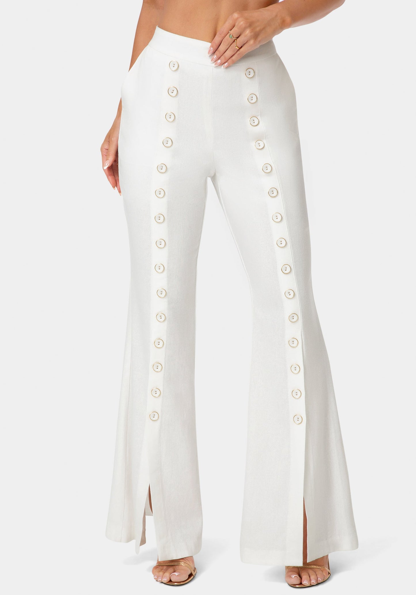 Linen Mini Flare Leg Pant