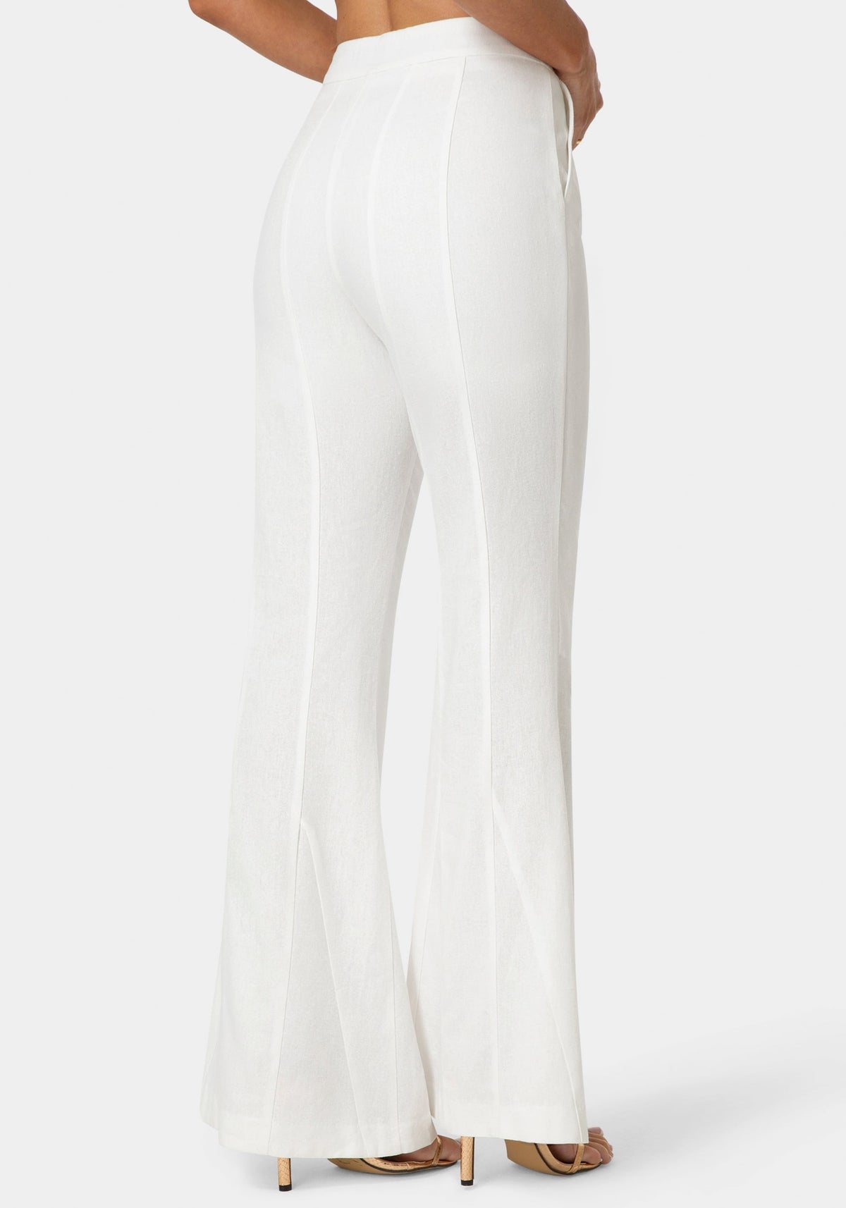 Linen Mini Flare Leg Pant