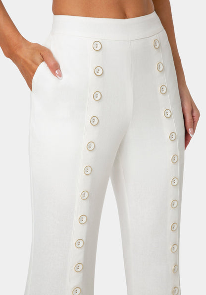 Linen Mini Flare Leg Pant