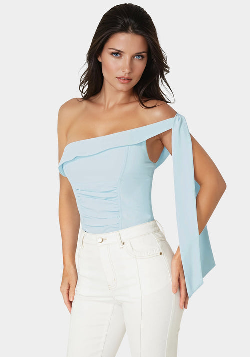 Asymmetrical Shoulder Tie Top